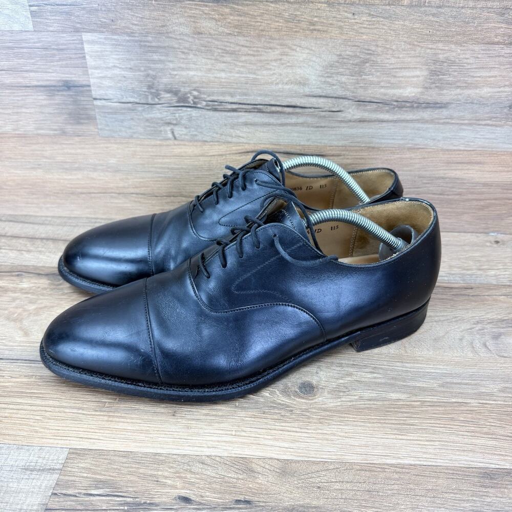 Vtg Cole Haan Mens Cap Toe Dress Shoes Black Oxford Balmoral England 11.5B